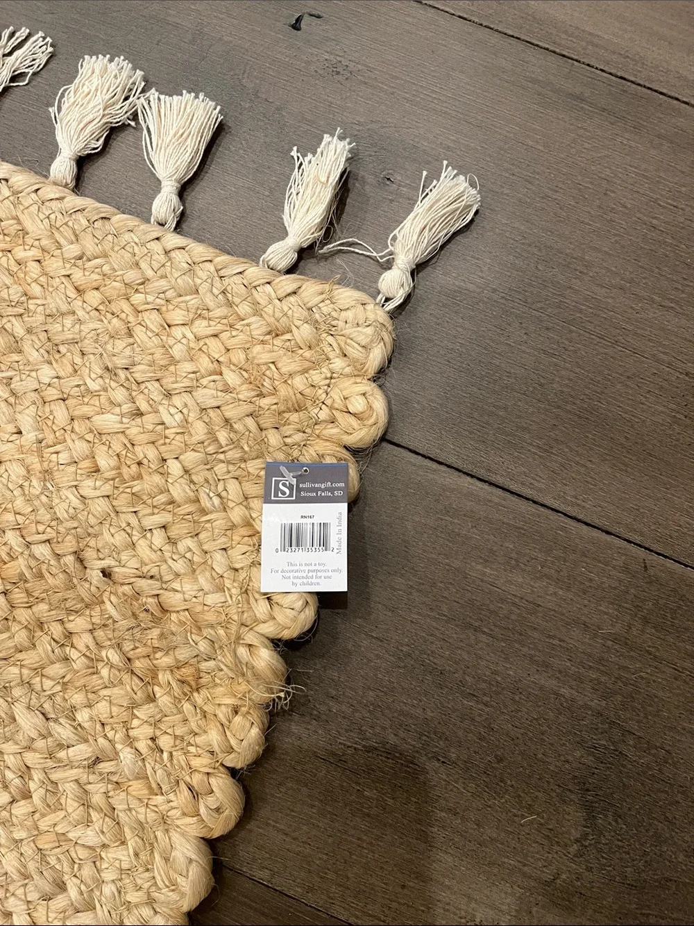 NEW Sullivan’s Natural Jute Table Runner with Tassels